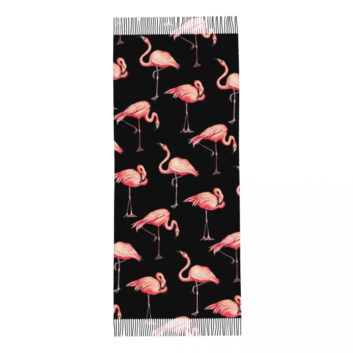 Шарф с узором фламинго шарфы кисточками для женщин мягкие теплые шали и накидки