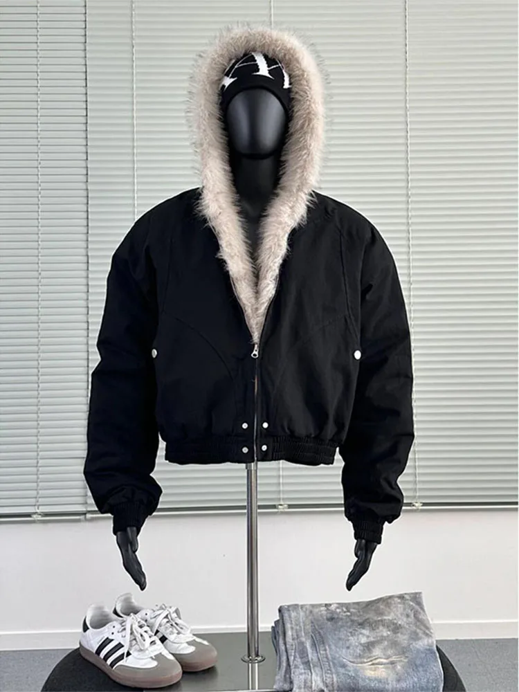 Норковый воротник с капюшоном. Куртка на хлопковой подкладке. Мужская зимняя