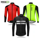 Мужская Зимняя Теплая Флисовая велосипедная куртка WOSAWE, одежда для горного и шоссейного велосипеда, ветрозащитная водоотталкивающая длинная куртка