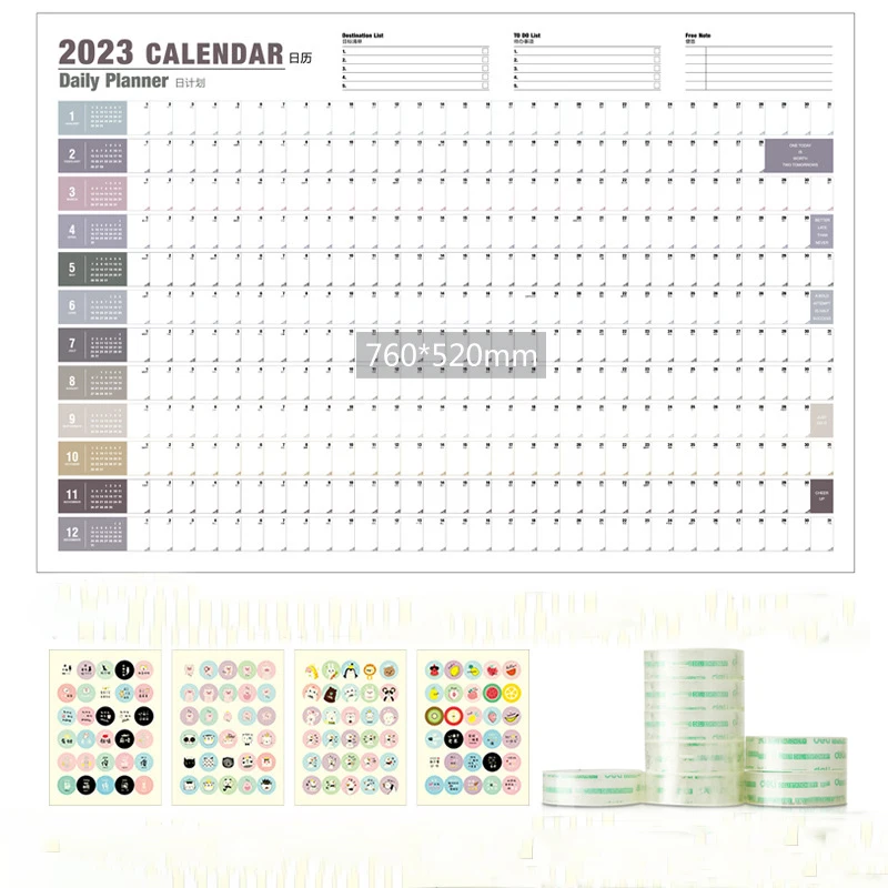

Calendar 2023 2024 Planner Sheet Kawaii To Do List Daily Schedule Annual Planner Yearly Weekly Agenda Organizer Home Office