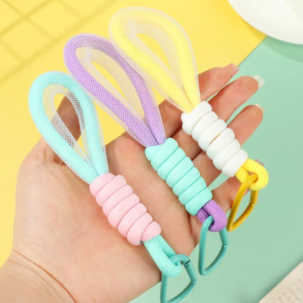 

1Pcs Fluorescent Color Phone Strap Mesh Landyard For Bags Braided Strips Keycord Hanging Trousers Accessories Keychain