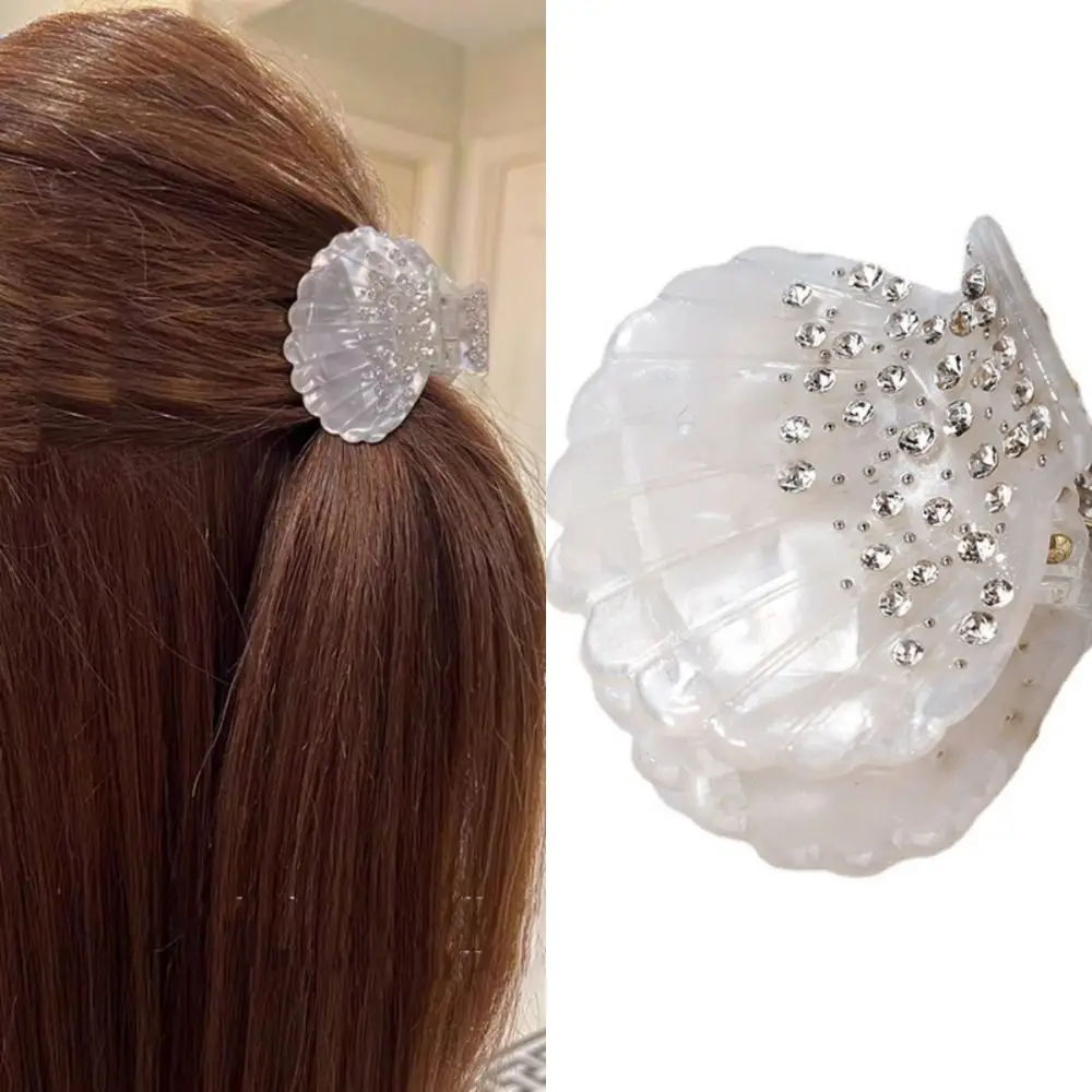 

Acrylic Shell Hair Claw Elegant Hair Accessories Korean Style Hair Clip Rhonestone Girl