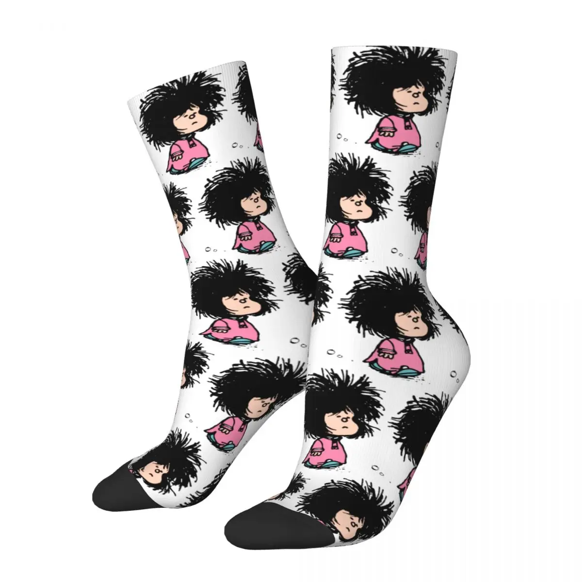 

Fashion Male Men Socks Harajuku Mafalda With Nightgown Quino Argentina Cartoon Sock Women's Socks Spring Summer Autumn Winter