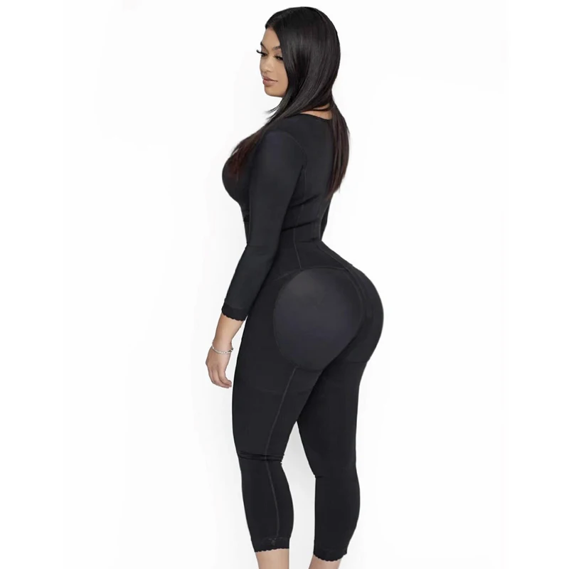 Fajas Colombianas Bodysuit Postpartum Tummy Control Shapewear Long Sleeve Full Body Shaper With Bra BBl Post Op Surgery Supplies