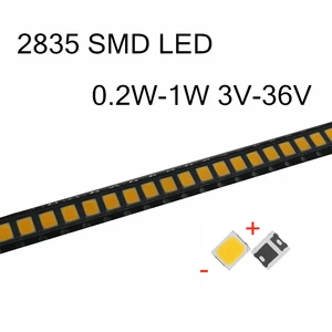 Светодиодные кристаллы SMD 100, 2835 Вт 0,2 Вт 1 Вт 3В 6В 9В 18В 36В, цепочка ячеек светильник лого, белого цвета для поверхностного монтажа, печатная плата, светоизлучающая Диодная лампа, 0,5 шт.