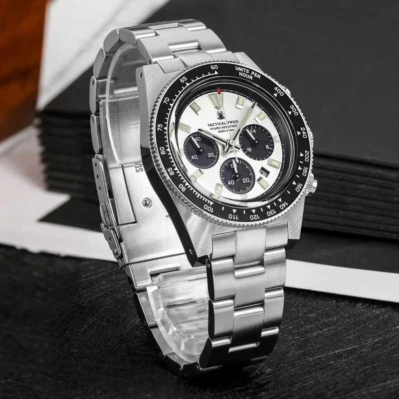 Тактические мужские часы с хронографом Frog 41 мм VS75 солнечные кварцевые