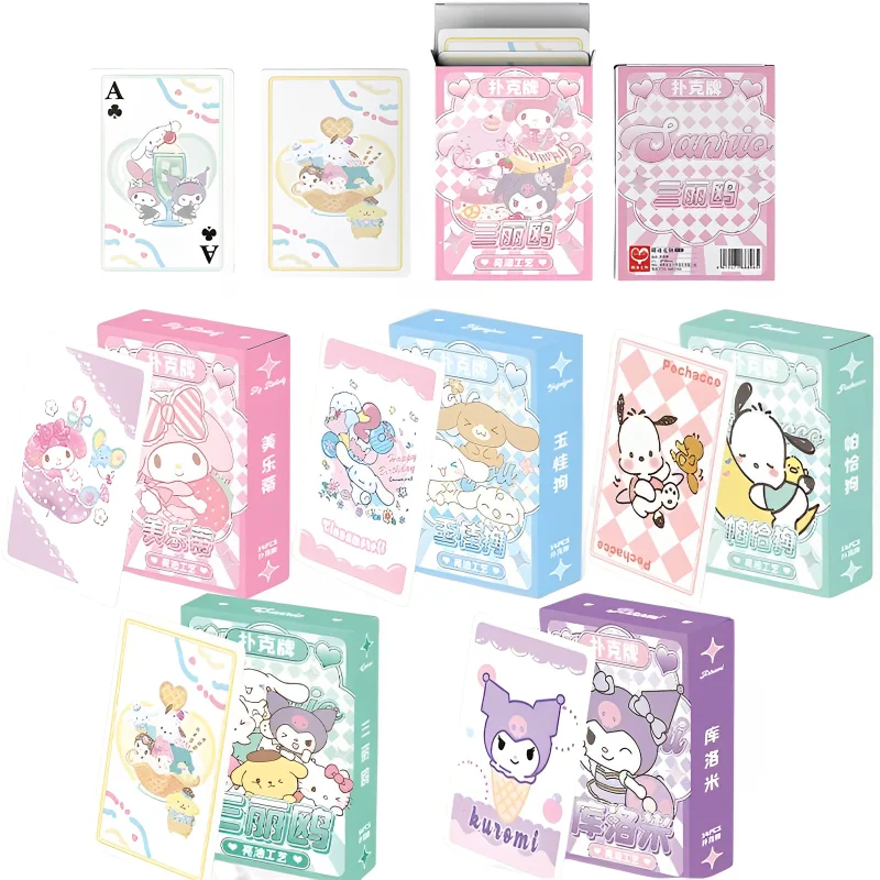 

Аниме Kawaii Kuromi игральные карты My Melody Cinnamoroll понравико девочка мультфильм японские милые покерные карты искусственная игра оптовая продажа