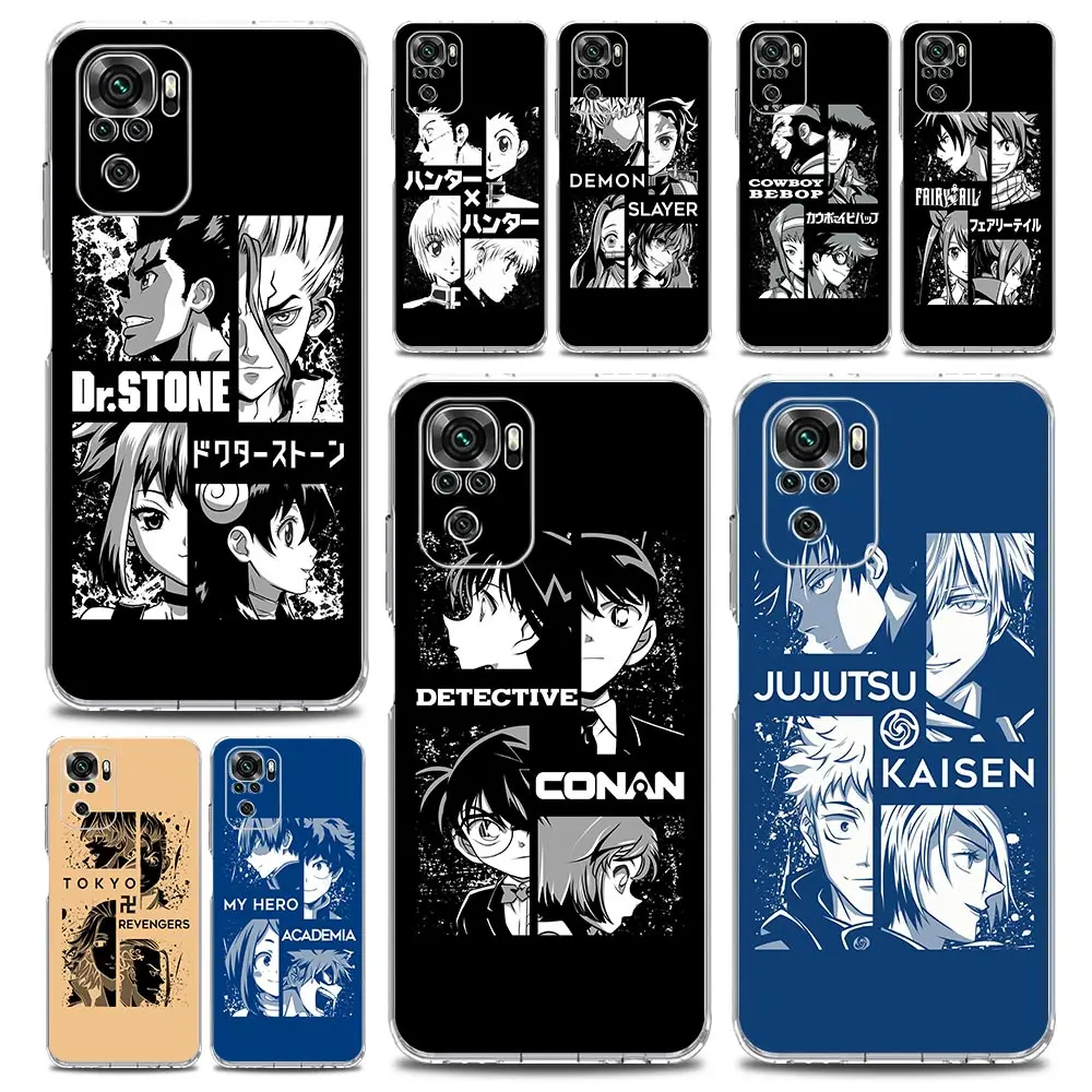 

Mix Japan Anime Haiykuu Hunter × Hunter Phone Case For Xiaomi Redmi Note 12 11 9S 9 8 10 Pro Plus 7 8T 9C 9A 8A K40 Clear Cover