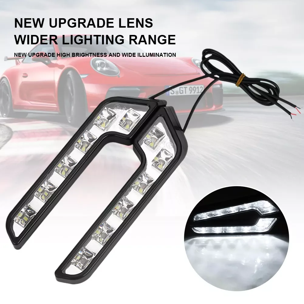 

2PCS 12V L Shaped Driving Lamp Daytime Running Fog Light Durable Waterproof Car LED Lamp Universal Driving Fog Light Accessories
