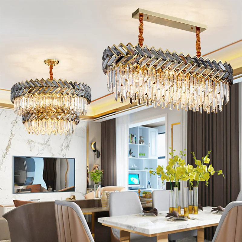 

Светодиодная хрустальная люстра, Роскошная лампа для гостиной, спальни, ресторана, простая постмодернизированная лампа