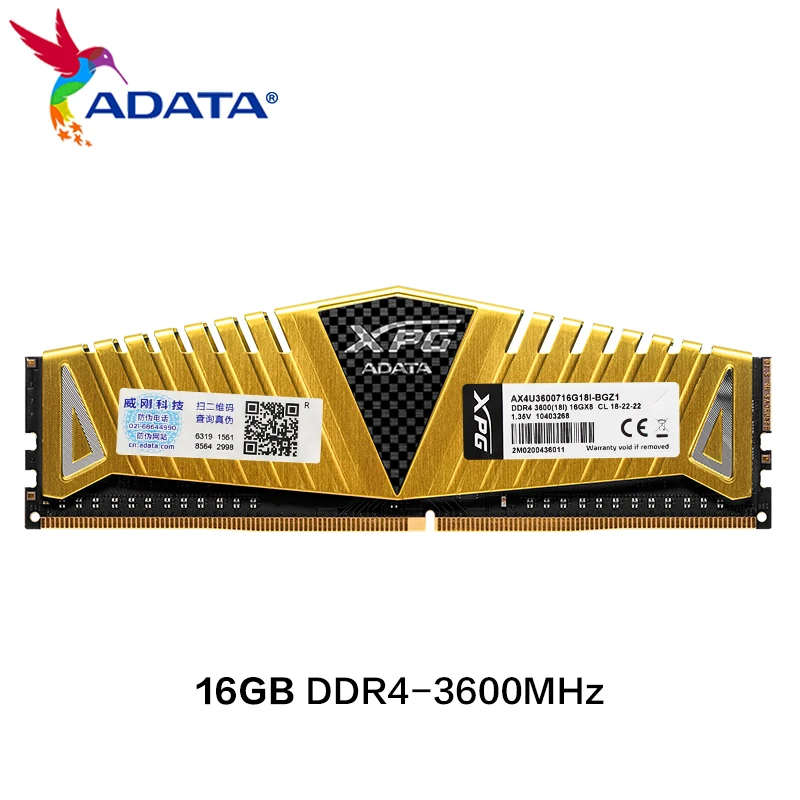 Оригинальная память ADATA XPG Z1 DDR4 ОЗУ для настольных ПК игровая 8 ГБ 3200 МГц