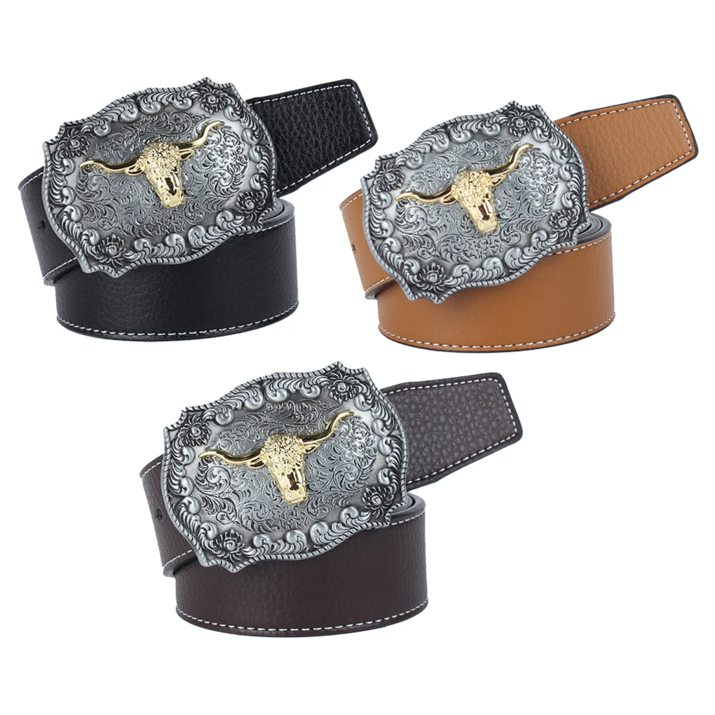 

Mens Belts Tangcao Pattern Silver Button Head Classic Vintage Rustic Durable Adjustable Casual Jean Belt Casual Jean Belt Type 1