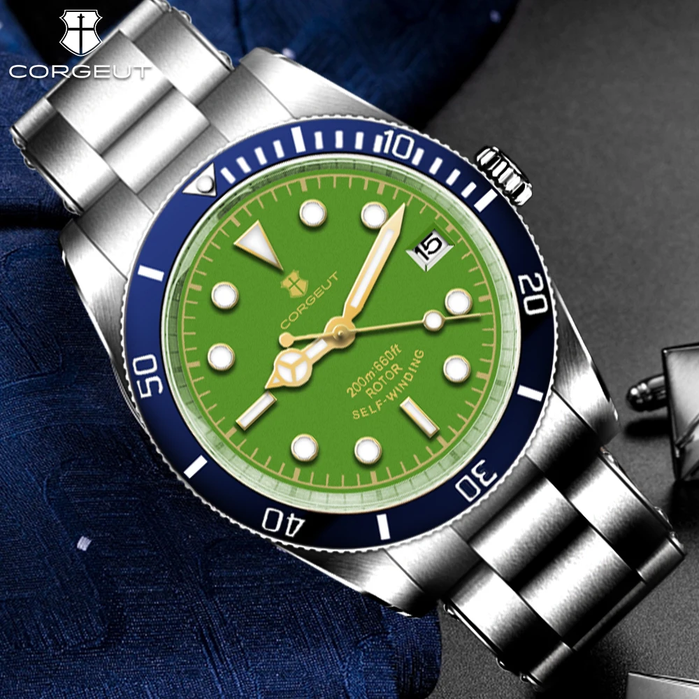 

Новинка 2023, Роскошные мужские часы corgдругие NH35, автоматические механические водонепроницаемые мужские часы с двойной крышкой из сапфирового стекла и датой