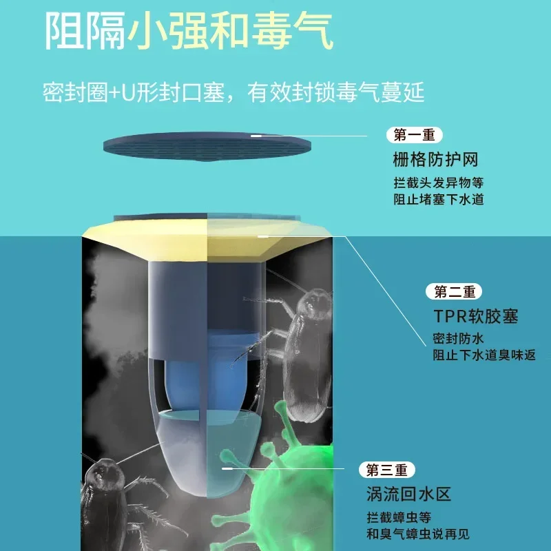 Дезодорант дренажный сердечник для туалета ванной напольного слива Внутренний