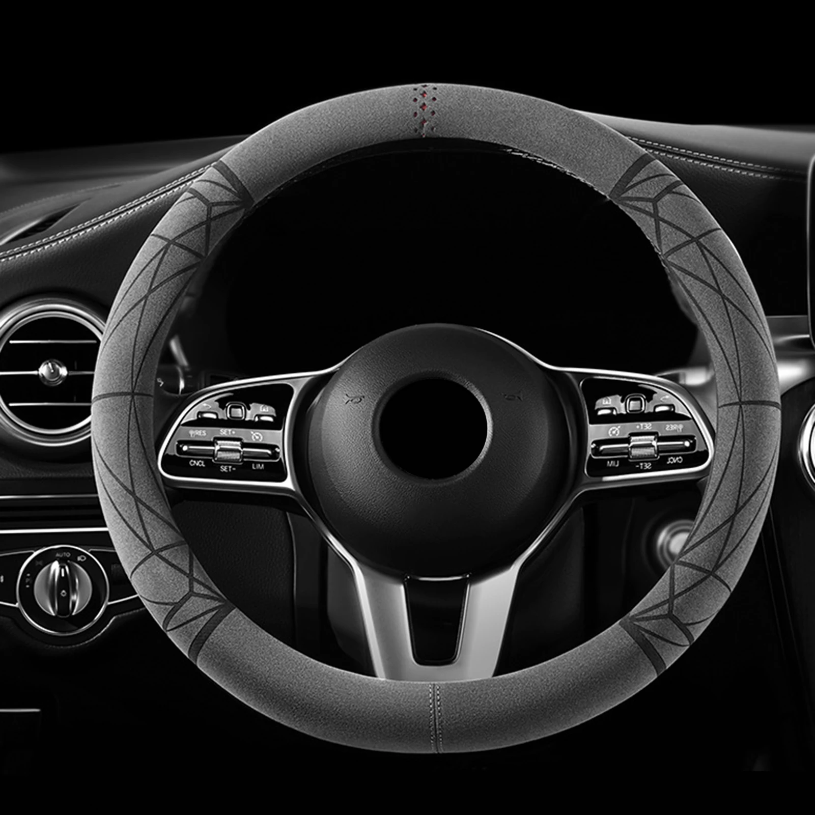 

Auto Steering Wheel Cover | Car Modification Interior Accessories Decoration | Universal Outer Diameter Size 14.5-15in/37-38cm A