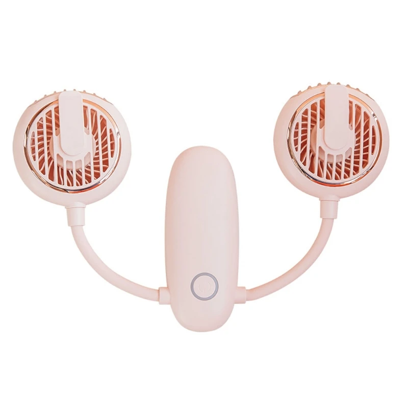 

Portable Hanging Neck Fan with Dual Wind Head Hands Free 3 Speeds Air Cooler