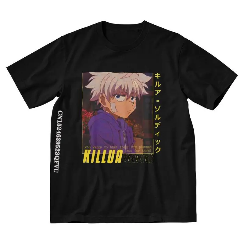 

Винтажные мужские футболки Kilua Zoldyck, готические анимационные хлопковые футболки, одежда эмо, Аниме Манга Охотник X Hunter, Альтернативная футболка