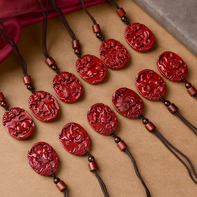 Натуральные Знаки зодиака имбирного циннабера резная яркость роскошные