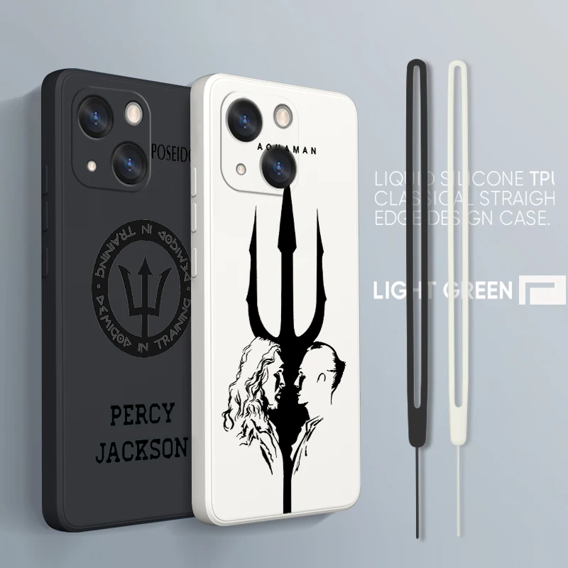 

Cool Aquaman Logo Phone Case For Apple iPhone 14 13 12 mini 11 Pro Max 8 7 Plus XR XS X Liquid Rope Funda Cover