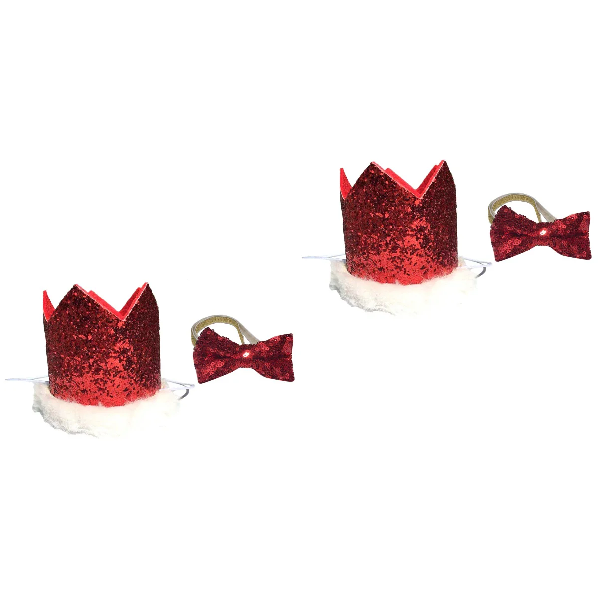 

Pet Hat Dog Christmas Bow Tie Cat Party Collar Birthday Headwear Xmas Plush Necktie Glitter Headdress Headgear Capcostume