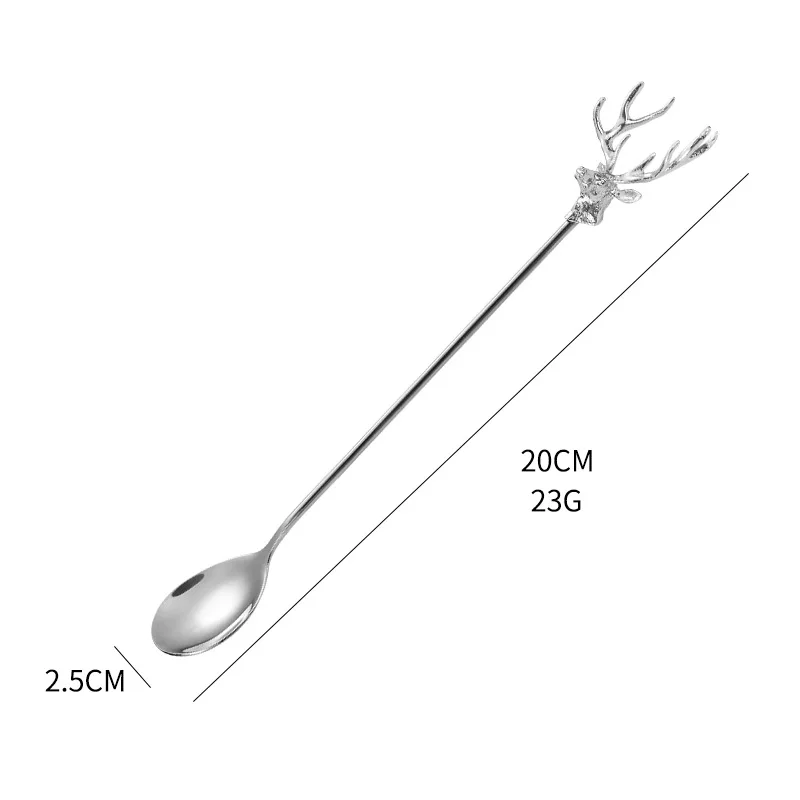 

Вилка для кофе Milu Deer, столовая ложка для десертов, для перемешивания мороженого, фруктов, кухонные принадлежности из нержавеющей стали