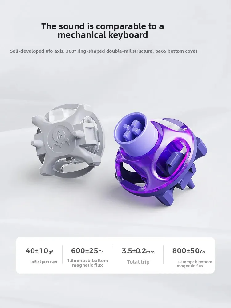 Фото Игровая клавиатура GravaStar V60 Pro с магнитными переключателями, полностью алюминиевая, с низкой задержкой, 3 режима подключения, механическая, для ПК, аксессуары для геймеров, подарки №4