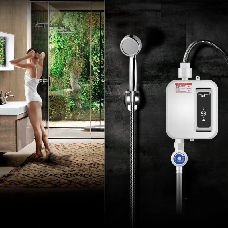 220V Water Heater Bathroom Kitchen Instant Electric Hot Water Heater Tap Temperature Display Faucet Shower Tankless Tap