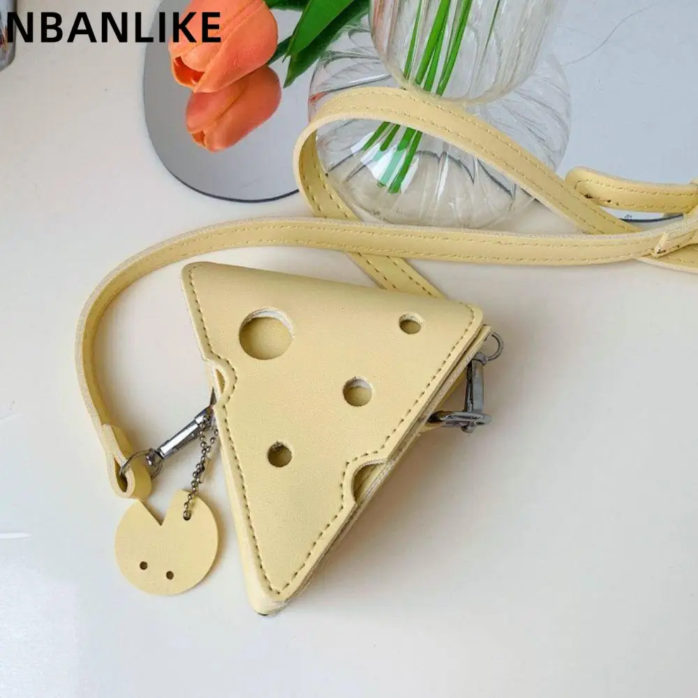

1PC Creative Hole Cheese Shape Crossbody Bag PU Material Women Crossbody Bag