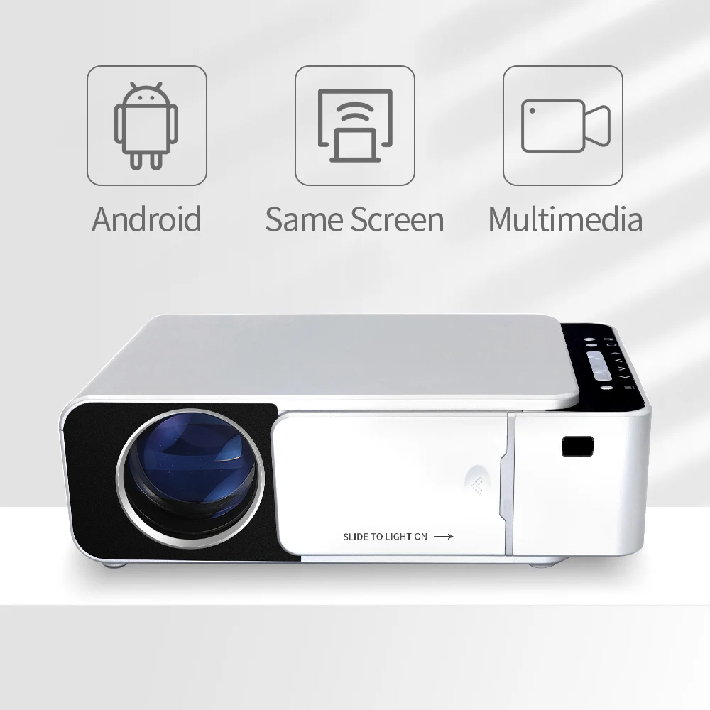 

2021 Hot Sale Wifi Wireless Smart Android Projector 3000 Lumens 1280*720p proyector LED T6 Home Theater Movie LED Projectors T6