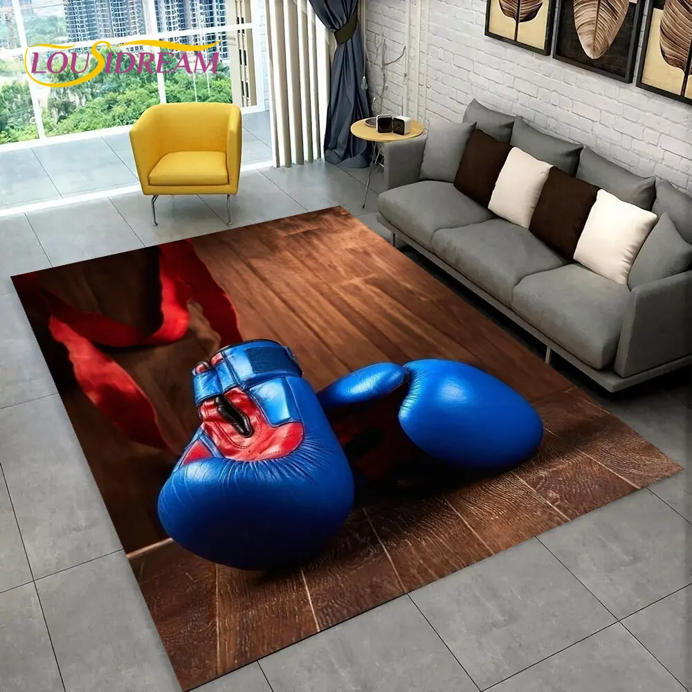 

3D боксерские перчатки, большой коврик для боксерской зоны, ковер для гостиной, спальни, дивана, декоративный коврик, нескользящий напольный коврик для детей