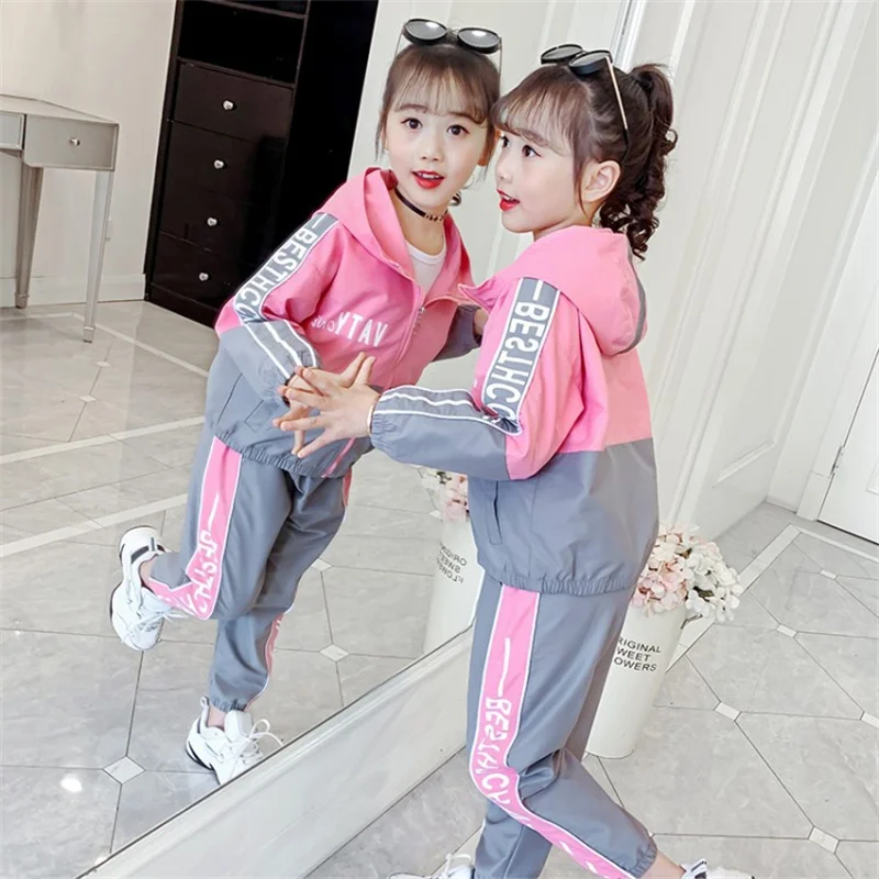 2 шт./комплект детский хлопковый комплект из куртки на молнии и брюк |