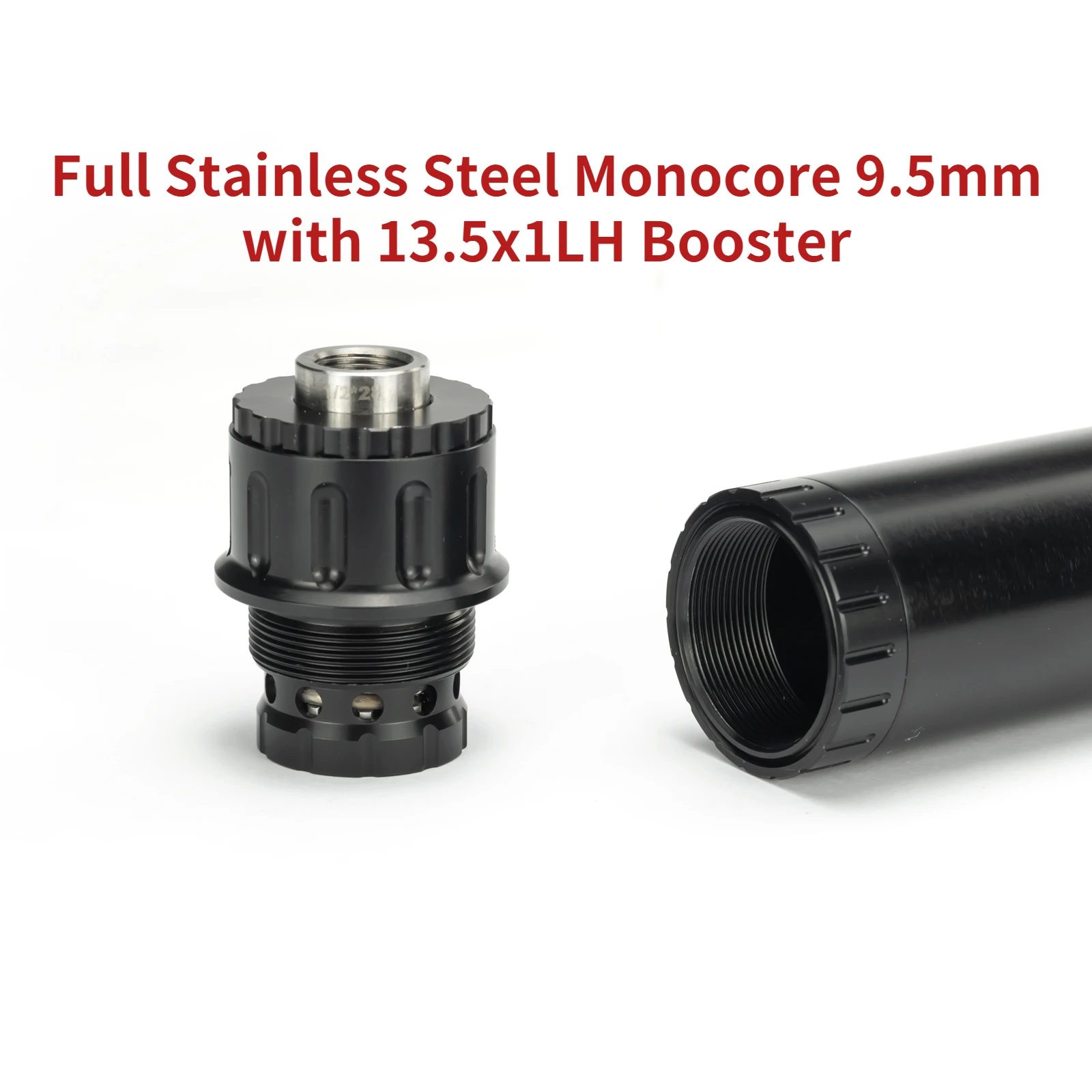 

6.5''L Full Stainless Steel Single Core Solvent Tube Filter 1-3/16x24 Monocore 9.5mm Hole with 13.5x1LH Stainless Steel Booster