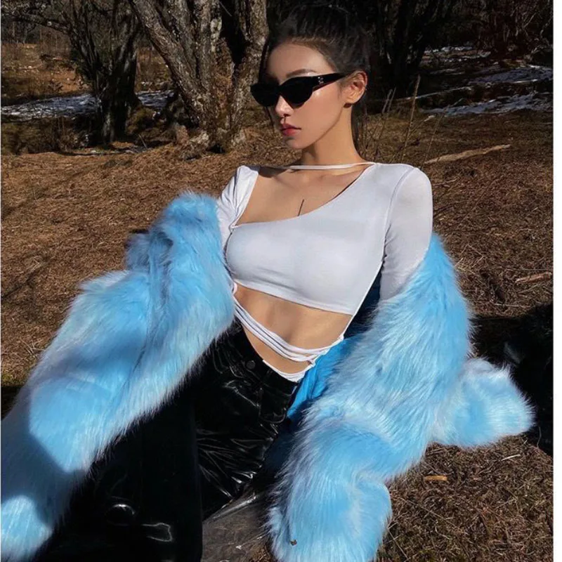 Новинка 2023 года осенне-зимняя куртка из искусственного лисьего меха женское