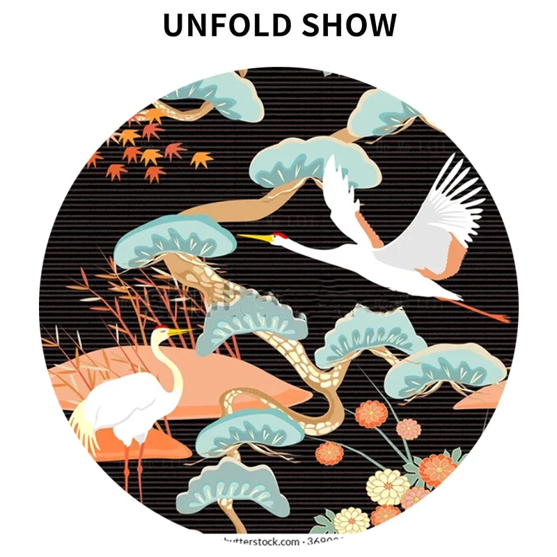 Скатерть в японском стиле с изображением Белого журавля Сакура благоприятные