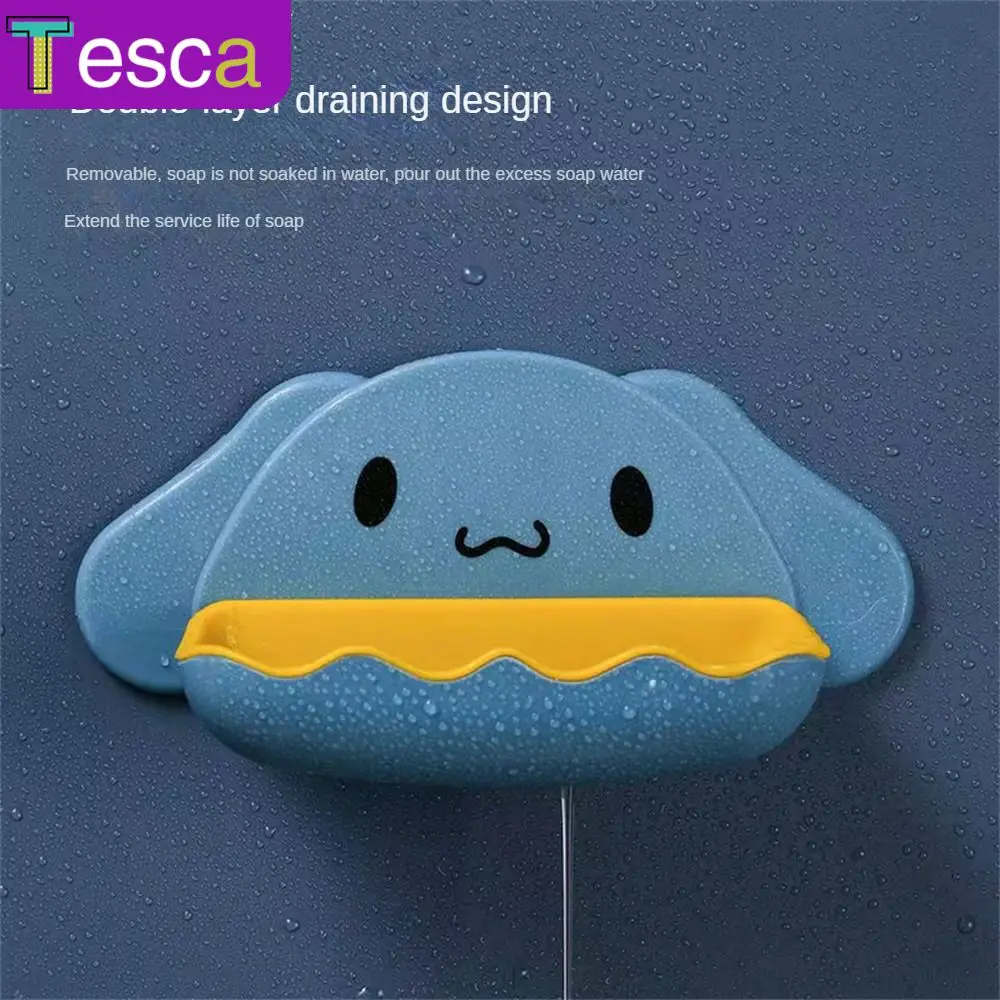 

Punch-free Soap Holder Creative Double Wall-mounted Drain Soap Box 16.5×8×8.5cm Thick Soap Box Anti-smashing Draining Rack 1pcs