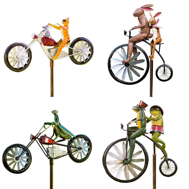 

Винтажный велосипед металлический ветровой Спиннер животное мотоцикл мельница для сада Украшение