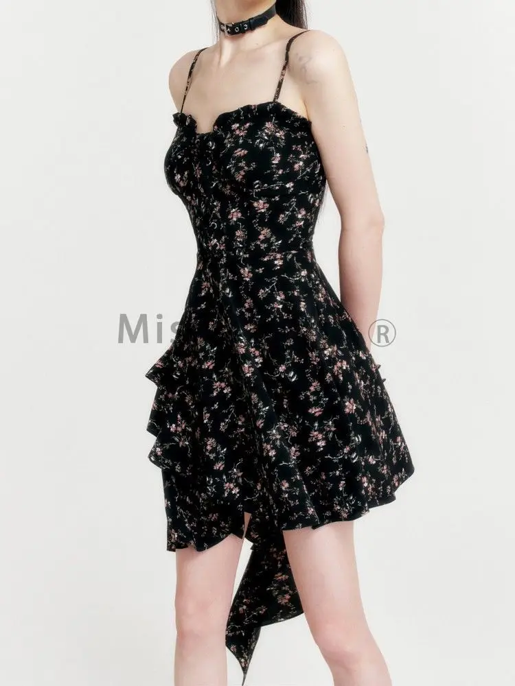 

Summer Floral Strap Dress Women Slim Boho Print Party Mini Dress Female Casual Sexy Korean Fashion Beach Kawaii Dress 2022 New