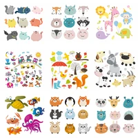 fashion clothes printing patch iron on cute animal patches set for kids clothing diy t shirt applique heat transfer unicorn