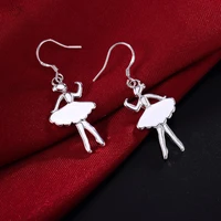 925 stamp silver color earrings hooks for women hanging pendants valentine creative luxury vintage wedding fashion jewelry