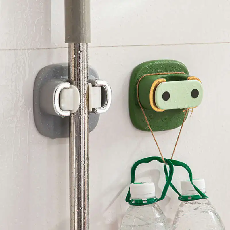 

Bathroom Brush Broom Holder Rack Free Punch Cute Cartoon Mop Rack Toilet Broom Wall Hanging Storage Hanger Mop Hanger
