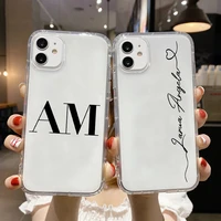 custom name initial letter diy phone case for samsung s22 ultra s21 plus s20 fe s10 plus note 20 ultra m51 m32 case soft silicon