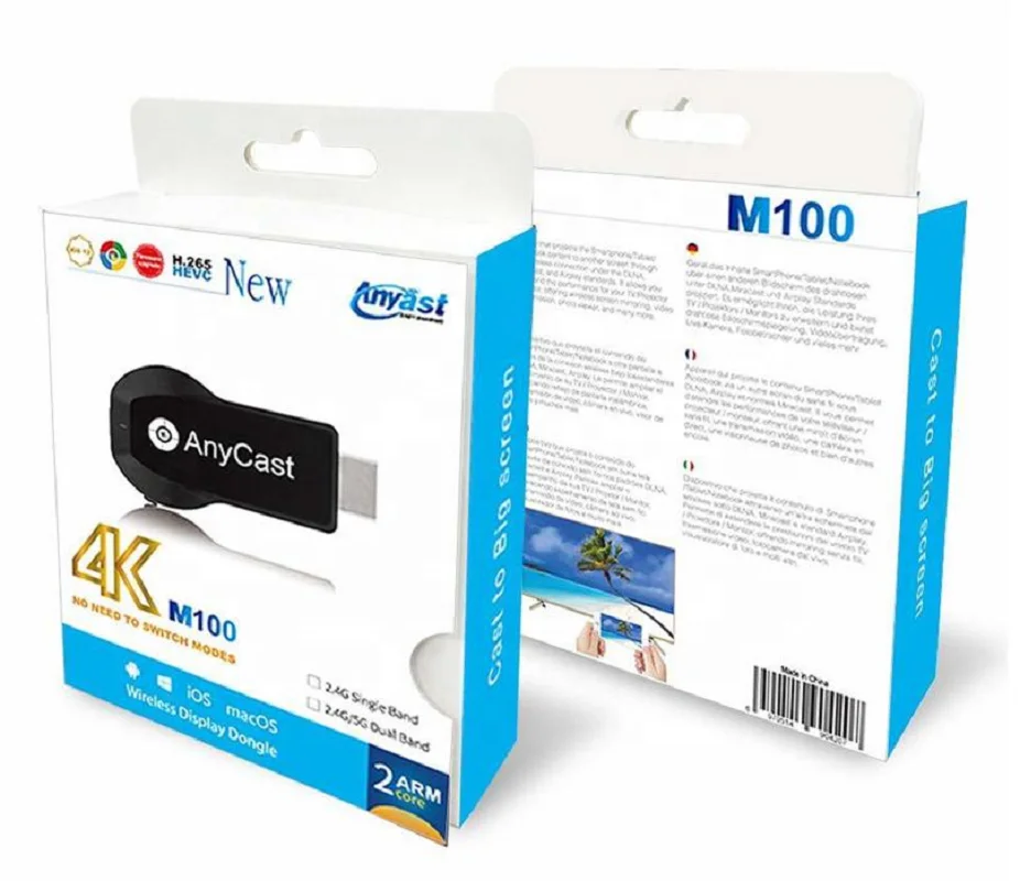 

Anycast M100 4K беспроводной HDMI ключ Wifi Дисплей адаптер Chrome cast 1080p Поддержка iOS и Android