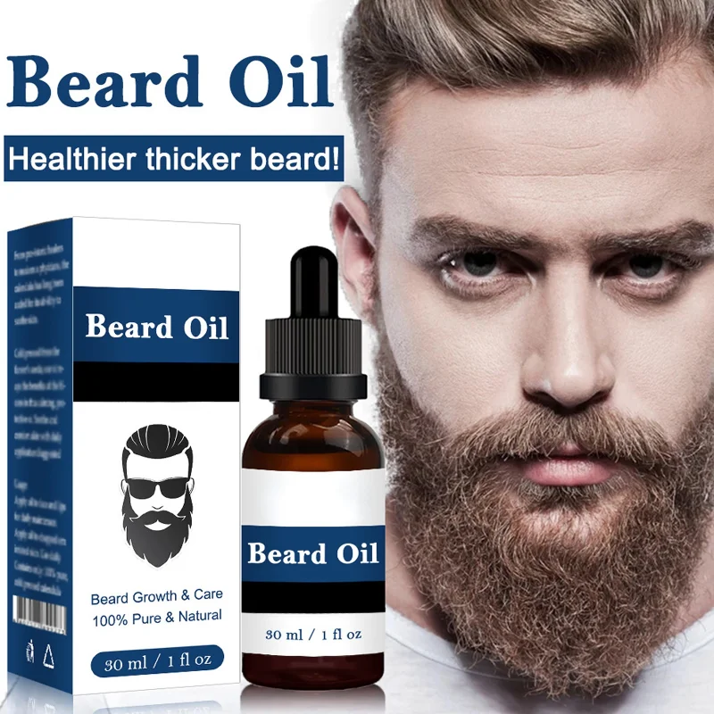 

Натуральное эффективное эфирное масло для роста бороды, утолщенная Питательная Жидкость для бороды для мужчин, продукты для лечения выпаде...
