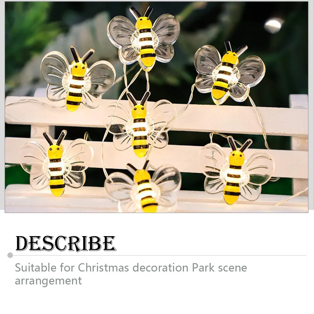

Светящаяся гирлянда Honeybee, лампа для гостиной, спальни, Ландшафтная лампа, праздничный реквизит для столовой, бара, 3 метра, 30 лампочек