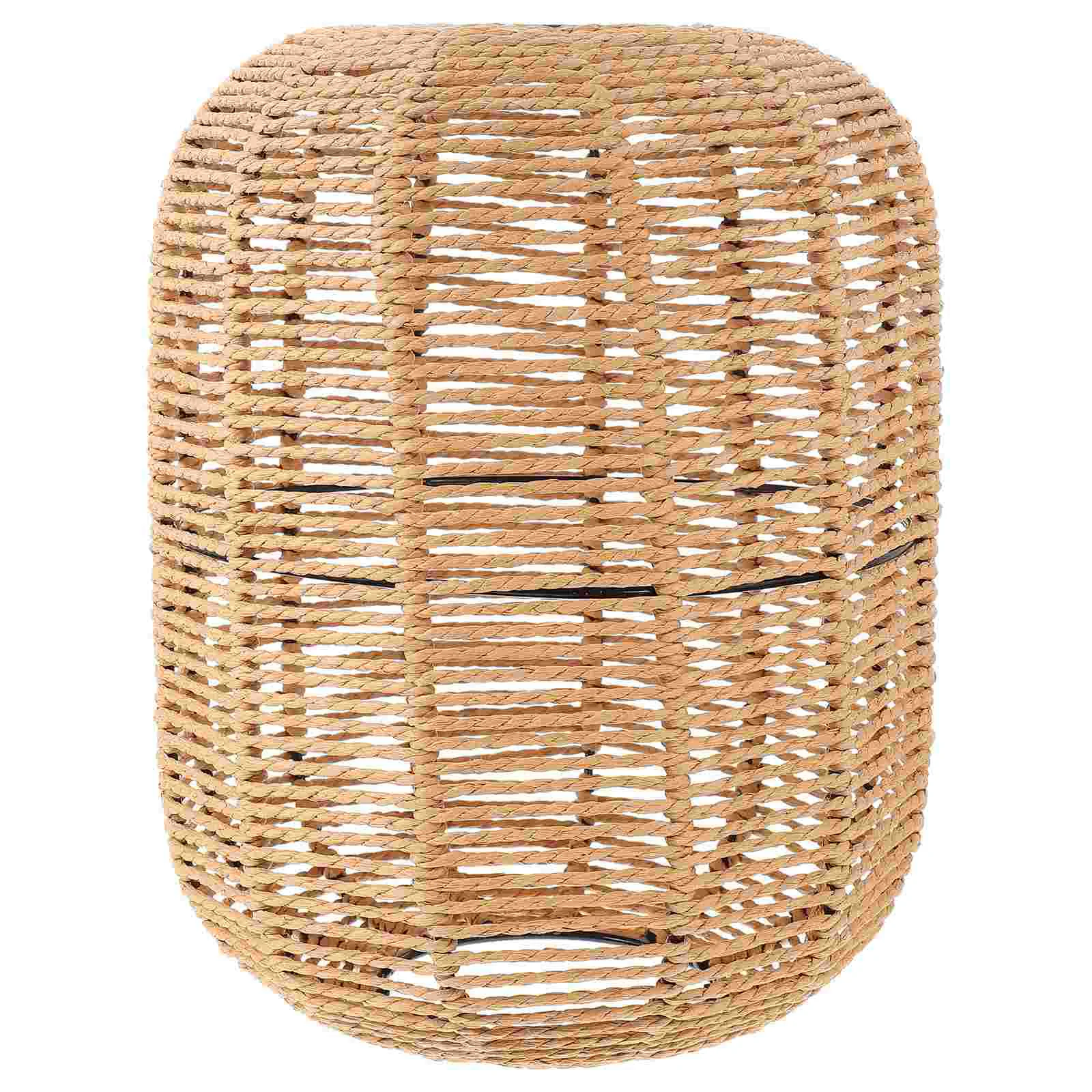 

Shade Lamp Lantern Wicker Cover Light Woven Fixture Covers Basket Outdoor Balcony Verandah Hand Porch Weave Chandelier Retro