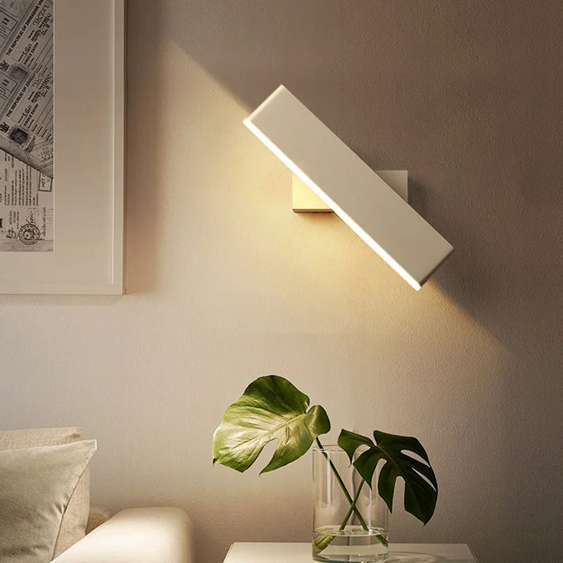 

LED Wall Lamps 350° Rotatable Adjustable Light Angle Wall LightBedroom Bedside Lamp Living Room Staircase Lighting Home Decor