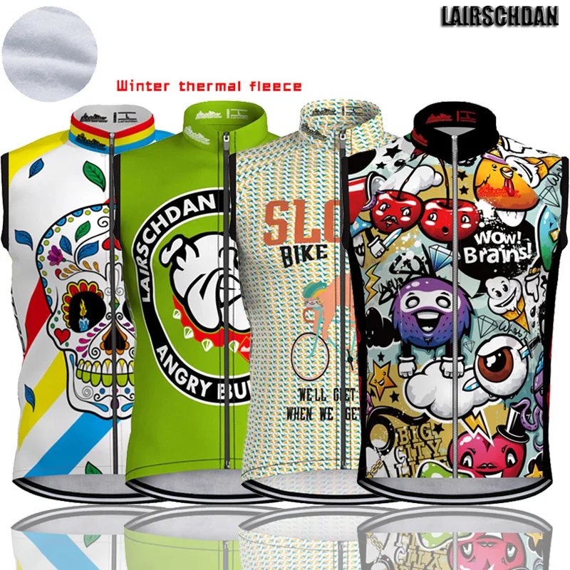 

Best Sell LairschDan Funny Men's Winter Thermal Bicycle Sleeveless Cycling Jersey Fleece Bike Vest 2022 Mtb ​camiseta Sin Mangas