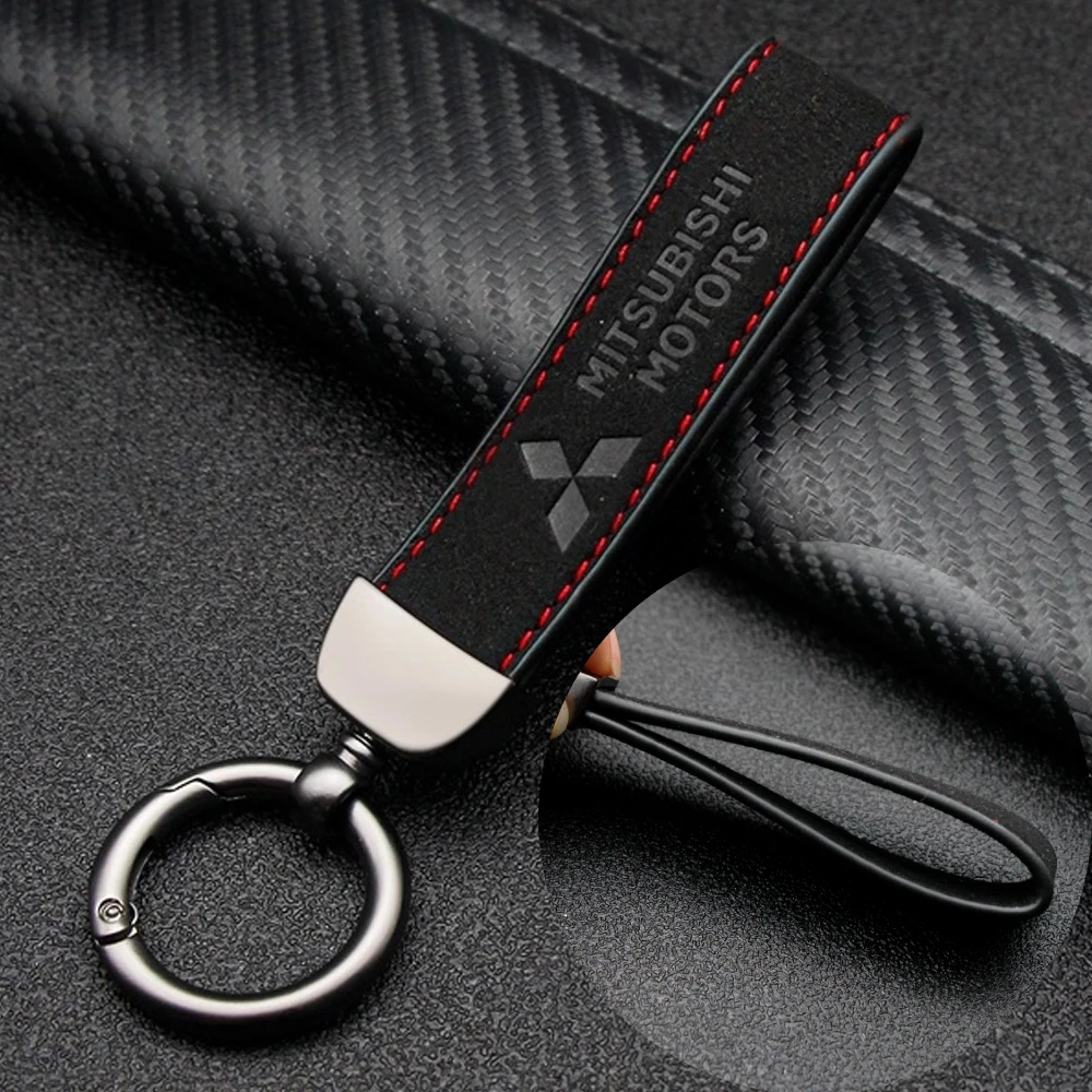 

Keychain Metal Alloy Keyring Creative Car Styling Leather Lanyard For Mitsubishi Ralliart Lancer 9 10 Asx Outlander 3 Pajero