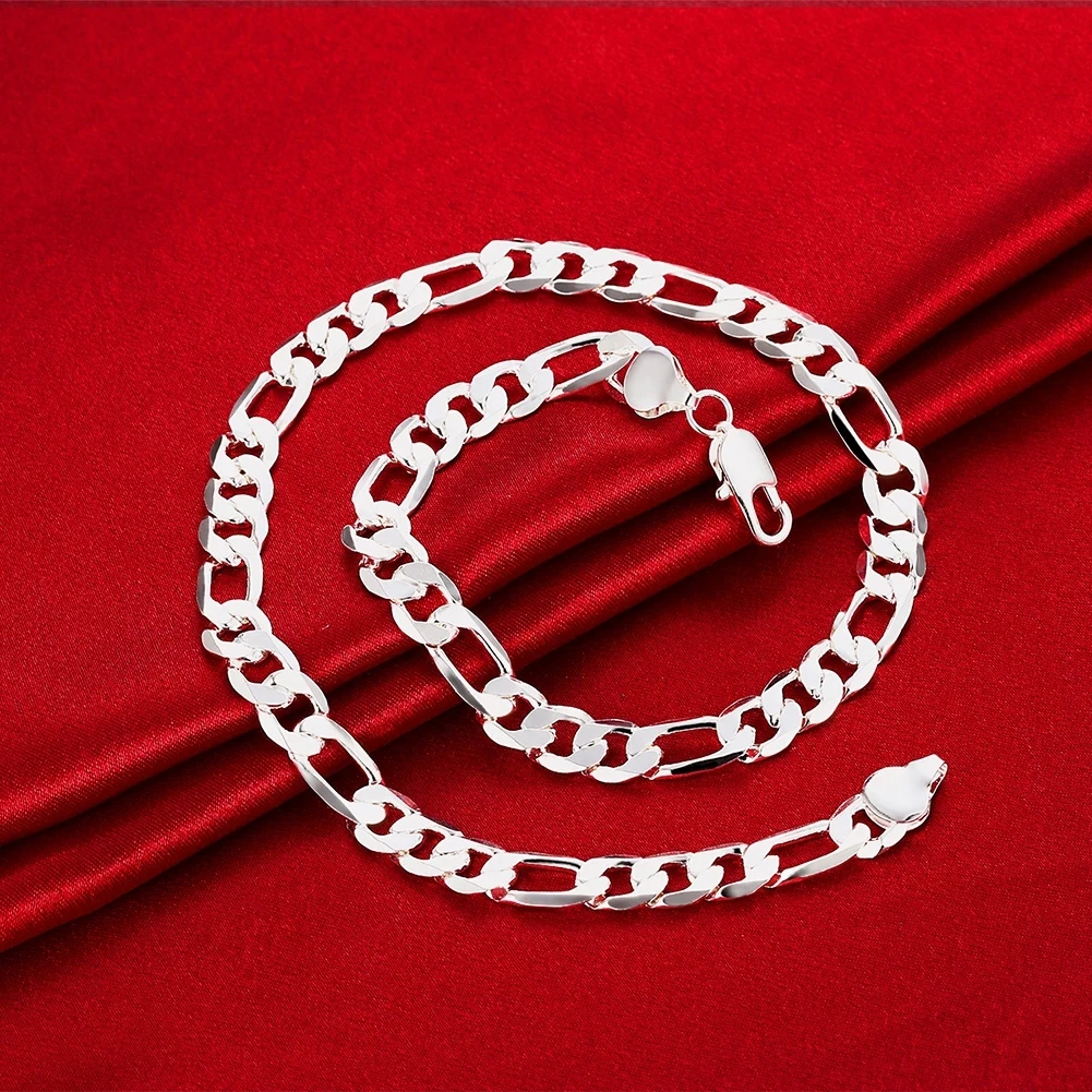 

New luxury 925 Sterling Silver classic10MM geometry chain necklace for men woman 20/24 inch Fashion wedding Accessories jewelry