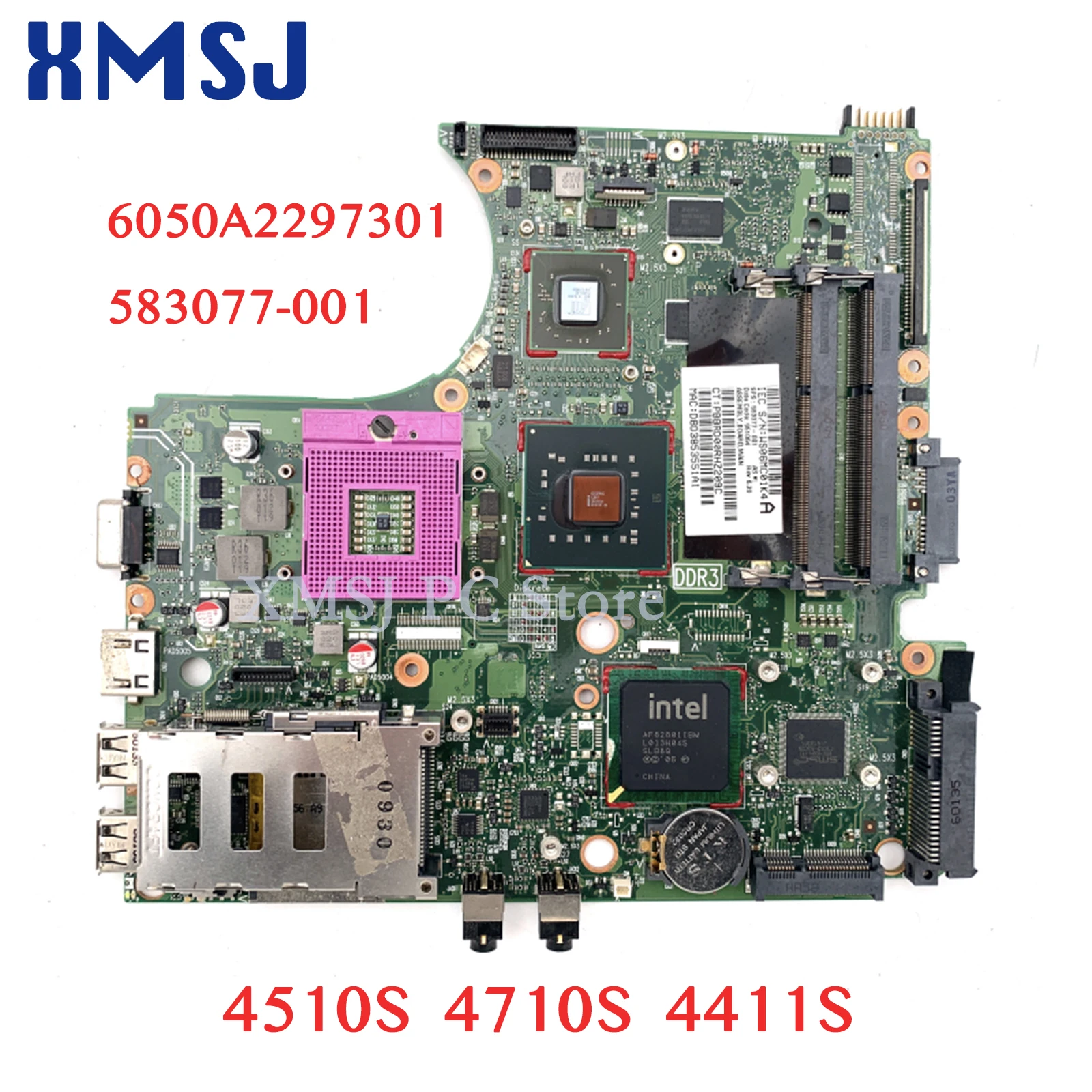 

For HP Probook 4511S 4510S 4710S 4411S 583077-001 574508-001 Laptop Motherboard PM45 DDR3/DDR2 ATI HD4330 GPU Free Cpu